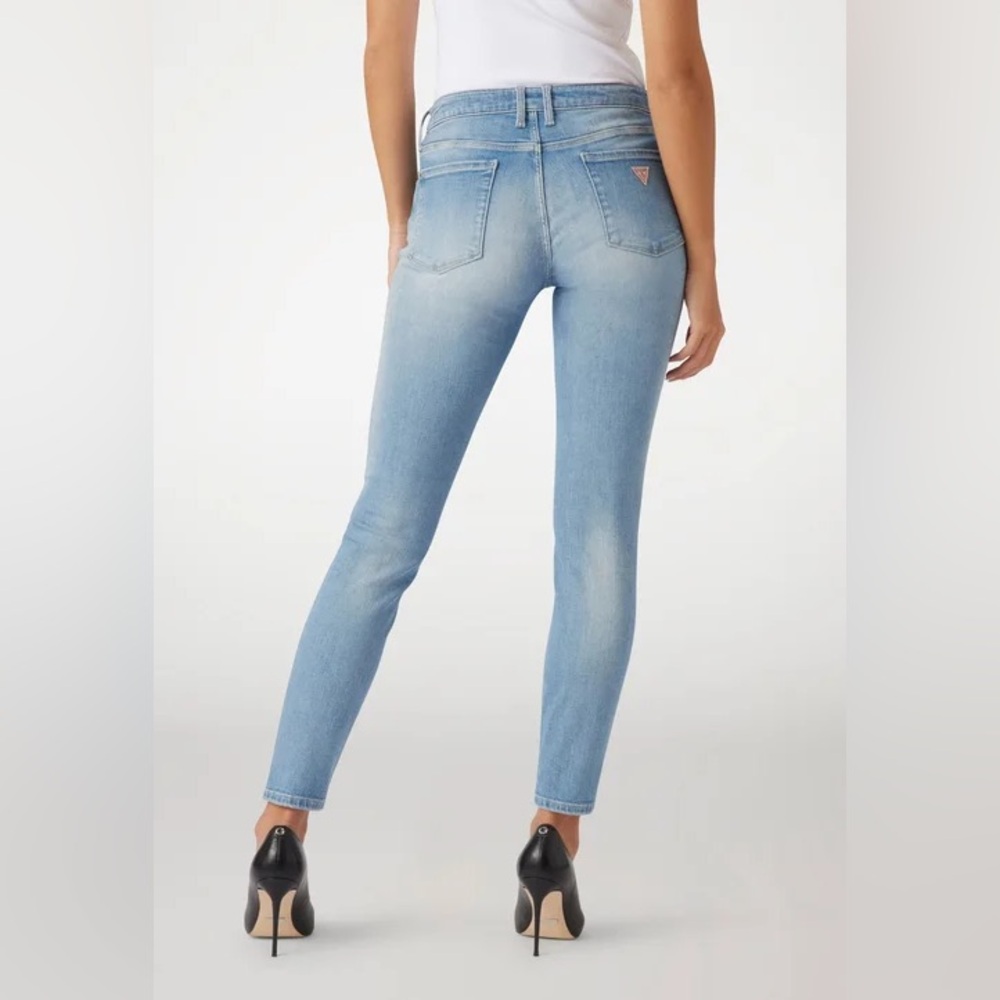 Guess Light Blue Distressed Curve X Skinny Jeans